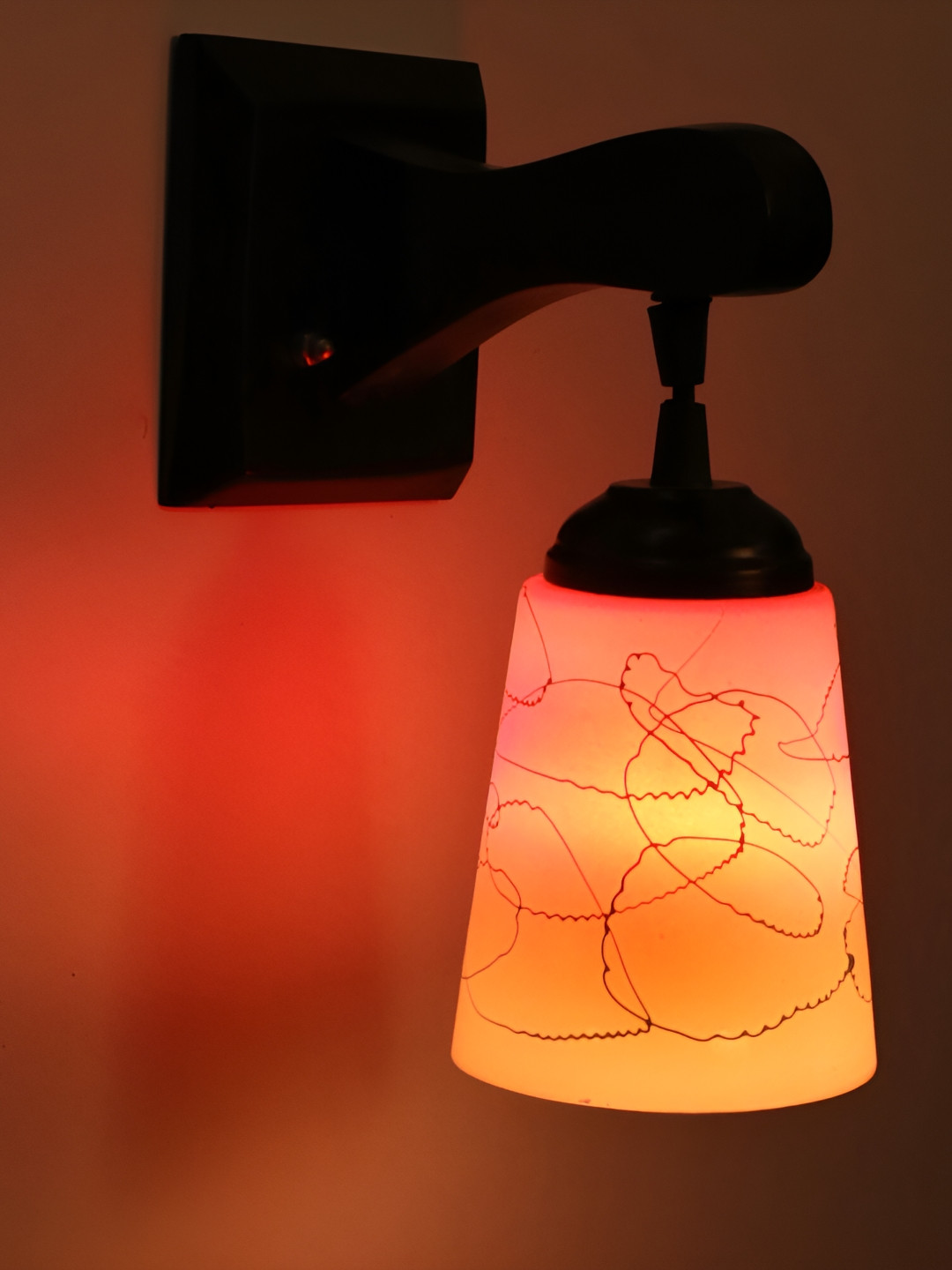 

Afast Pink Textured Glass Bell Shaped Wall Lamp