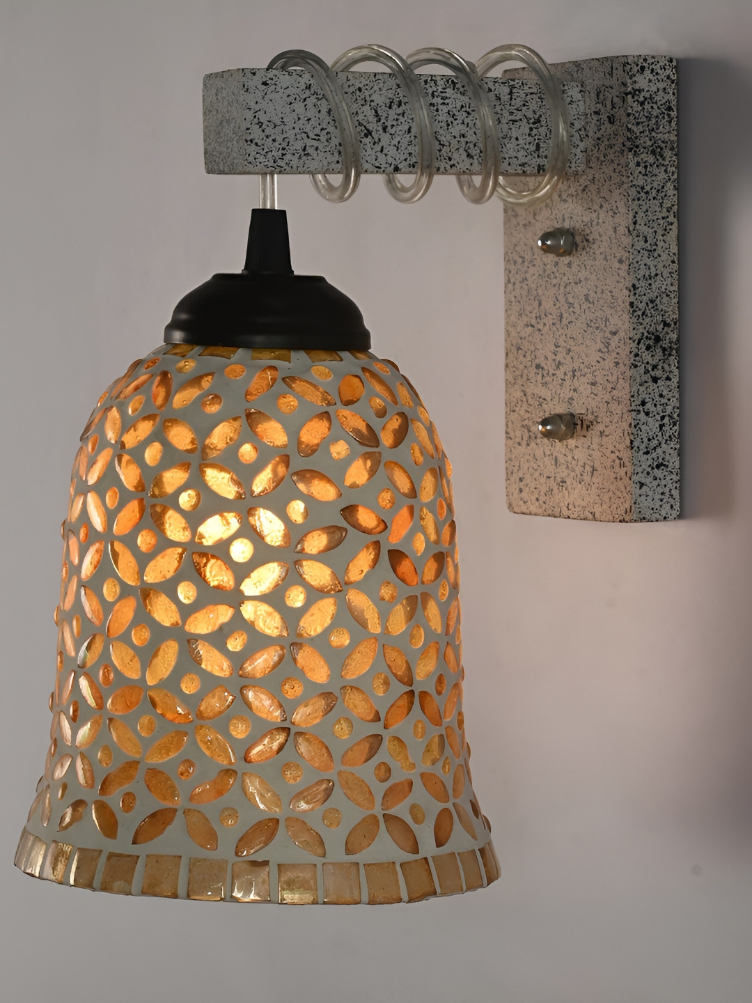 

Afast White & Yellow Glass Bell Shaped Wall Lamp