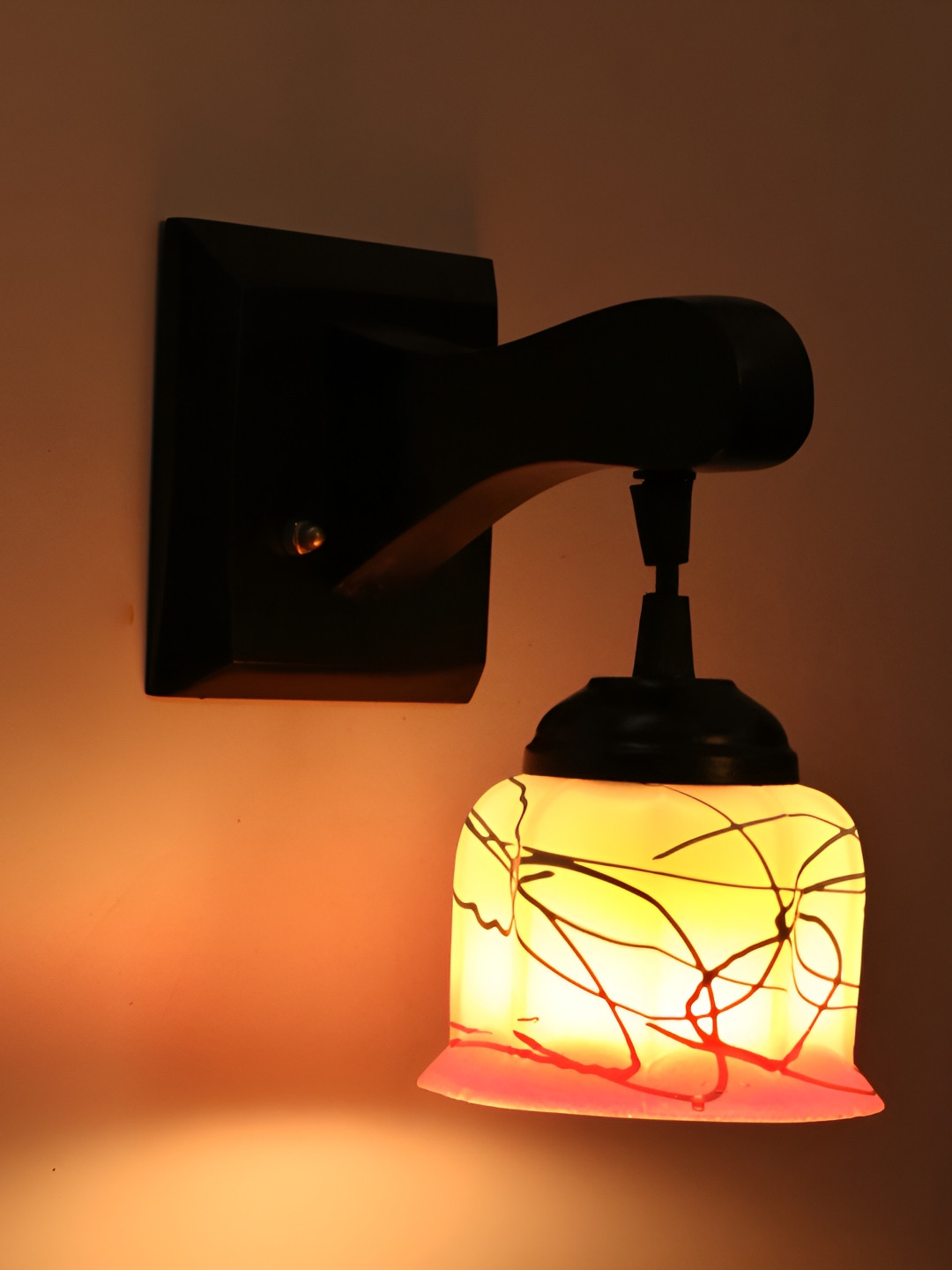 

Afast Pink & White Textured Glass Wall Lamp