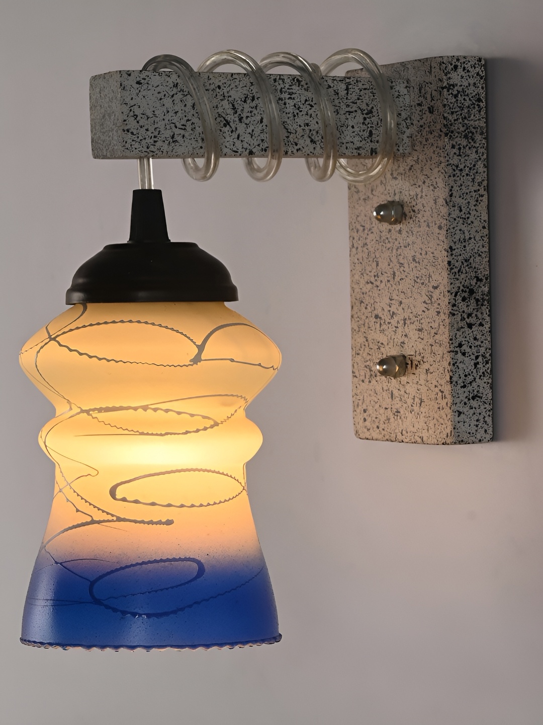 

Afast Blue Abstract Glass Wall Lamp