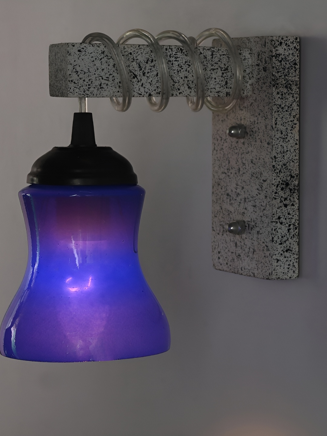 

Afast Blue & Black Contemporary Textured Bell Glass Wall Lamp