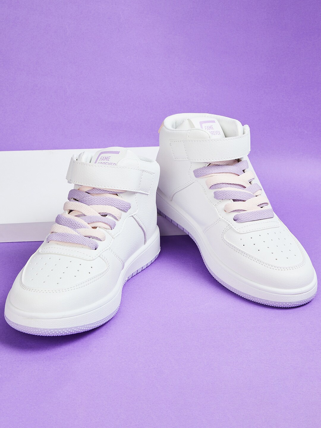 

Fame Forever by Lifestyle Girls Mid Top Perforations Sneakers, White