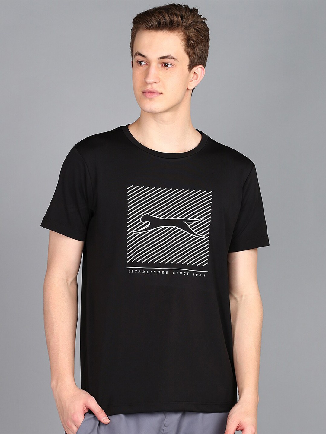 

Slazenger Brand Logo Printed T-Shirt, Black