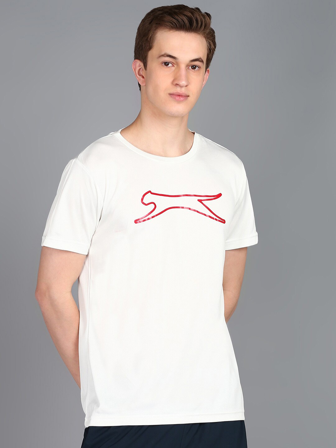 

Slazenger Graphic Printed Short Sleeves Sports T-shirt, White