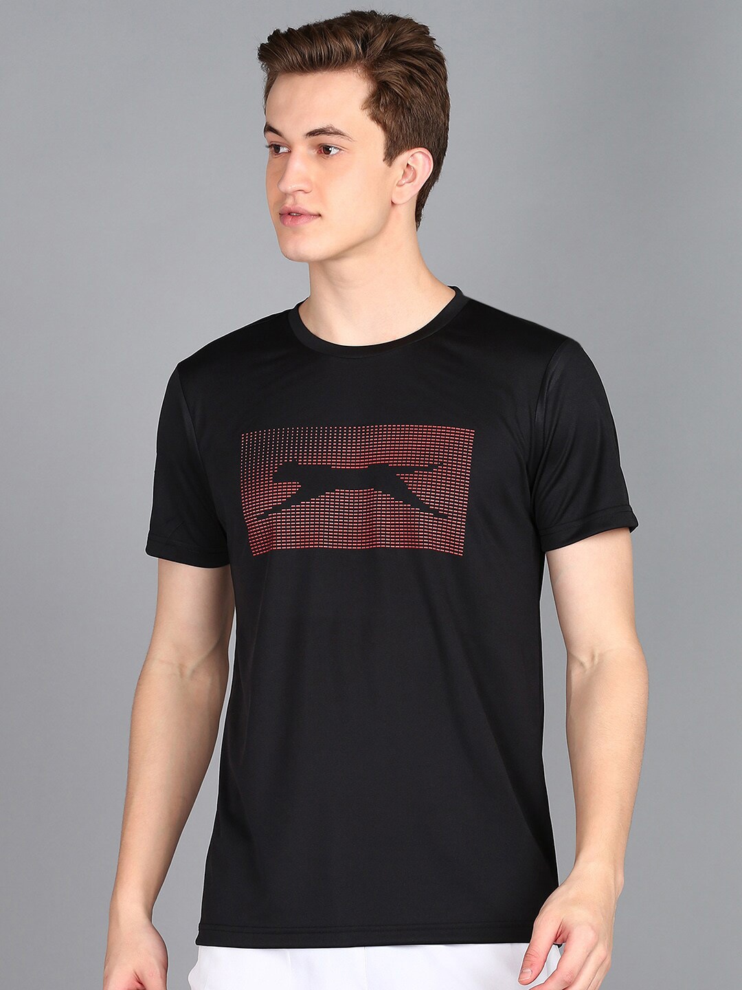 

Slazenger Graphic Printed Short Sleeves Sports T-shirt, Black
