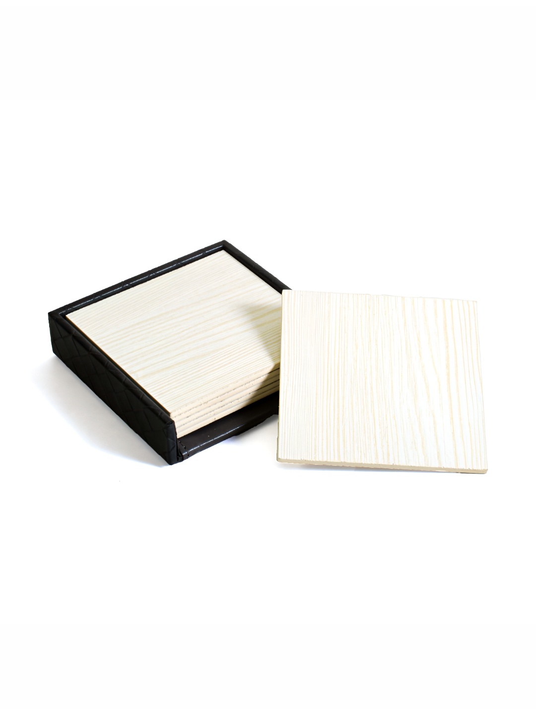 

ICHKAN Grey 6 Pieces Textured Leatherette Coasters