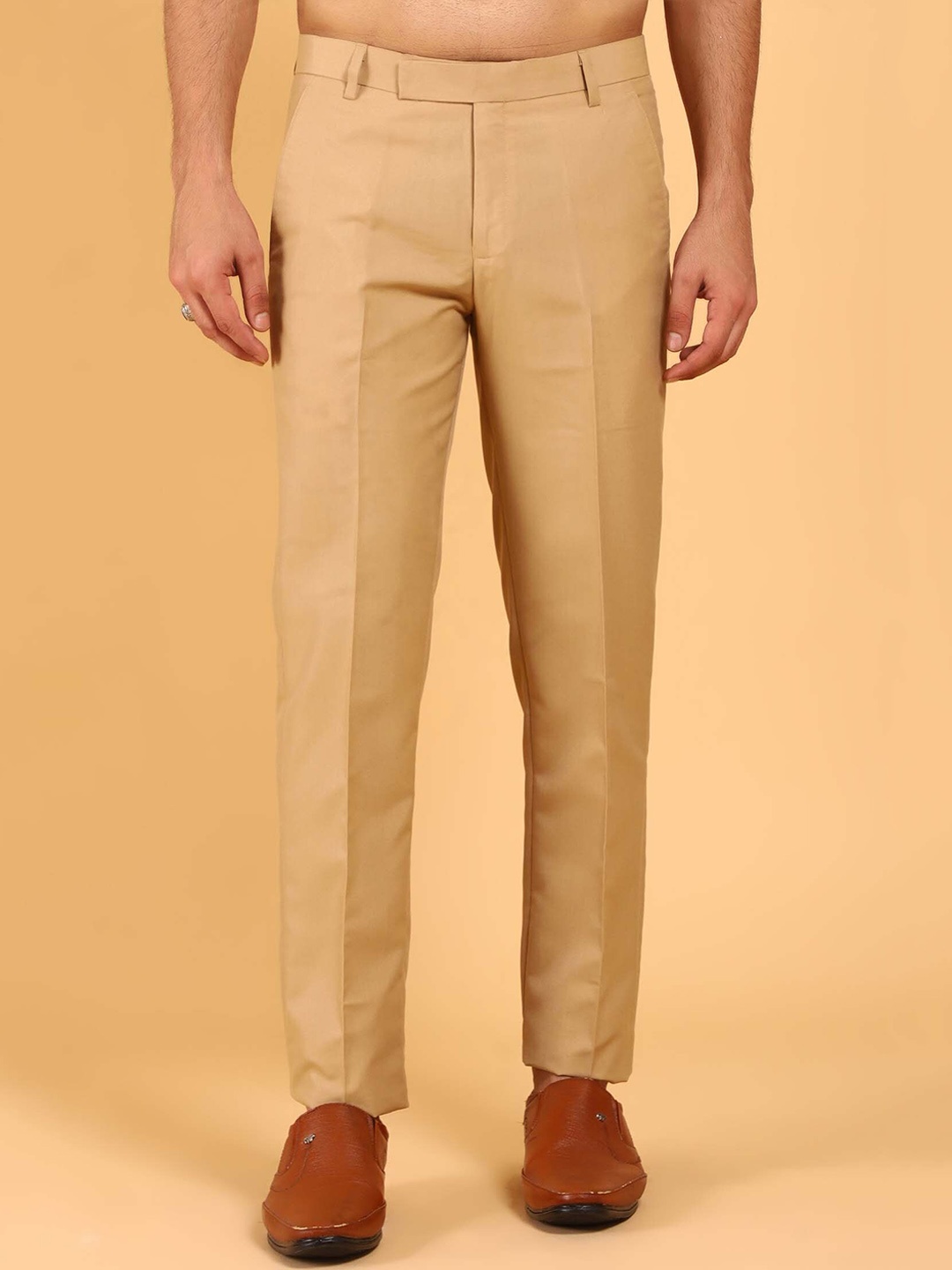 

BLUEBIRD Men Classic Easy Wash Formal Trousers, Beige