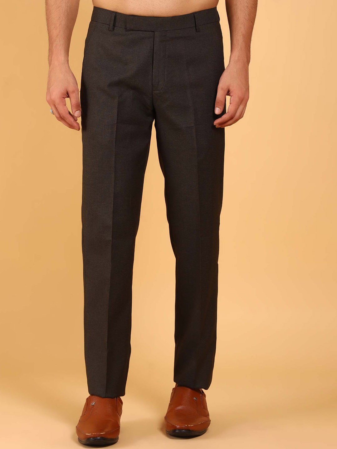 

BLUEBIRD Men Classic Easy Wash Formal Trousers, Brown