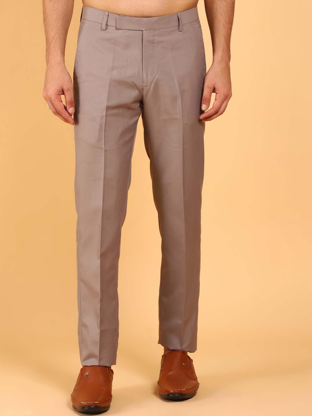 

BLUEBIRD Men Classic Easy Wash Cotton Formal Trousers, Brown