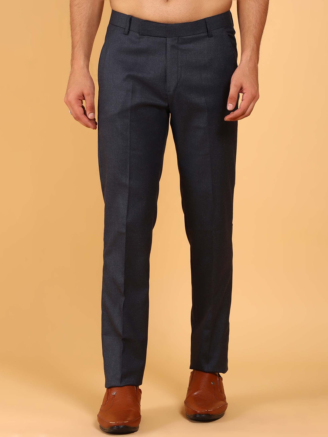 

BLUEBIRD Men Classic Easy Wash Cotton Formal Trousers, Black