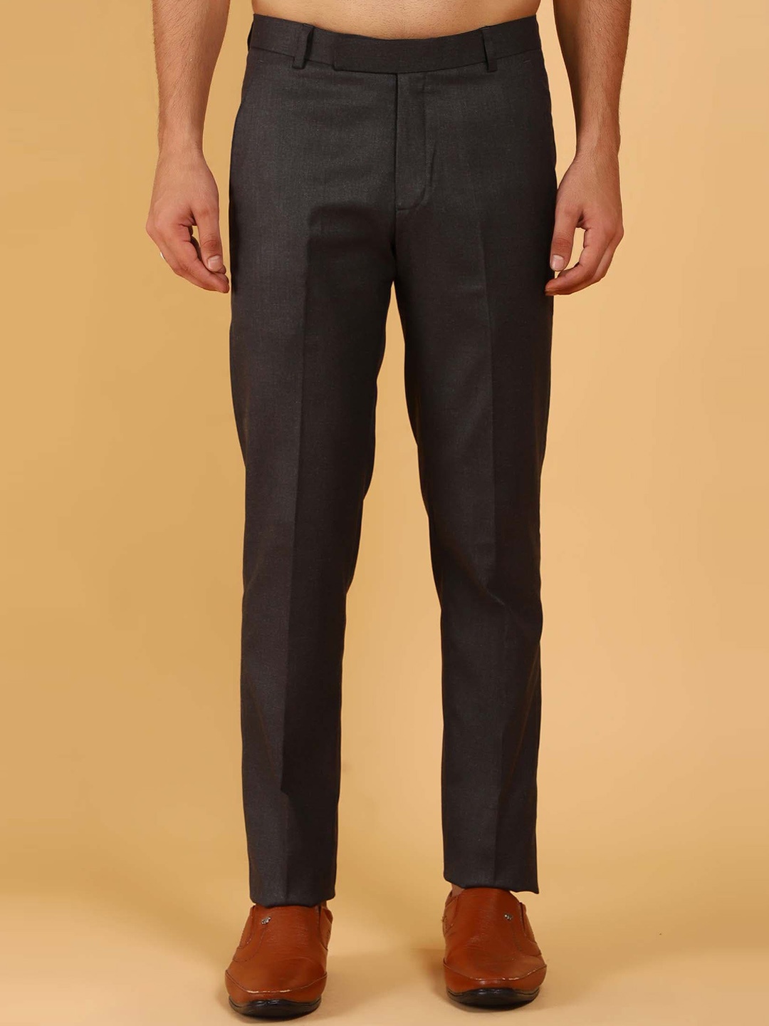 

BLUEBIRD Men Classic Easy Wash Cotton Formal Trousers, Brown