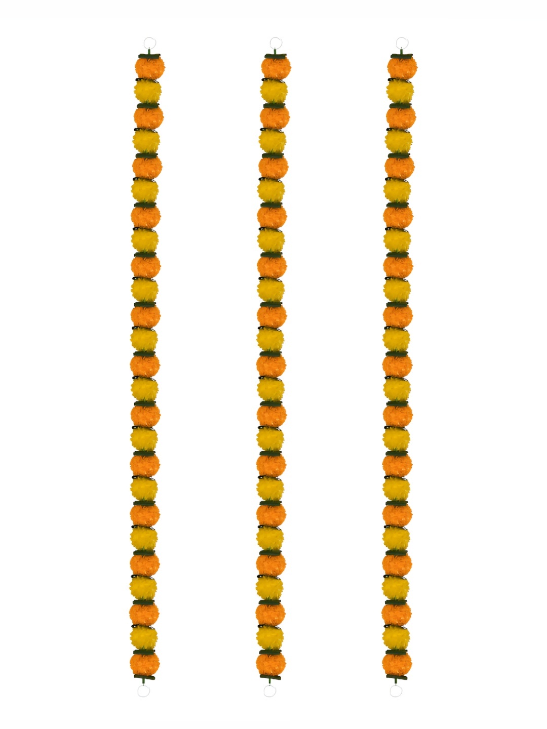 

iHandikart Yellow & Orange 3 Pieces Hanging Marigold Artificial Flower