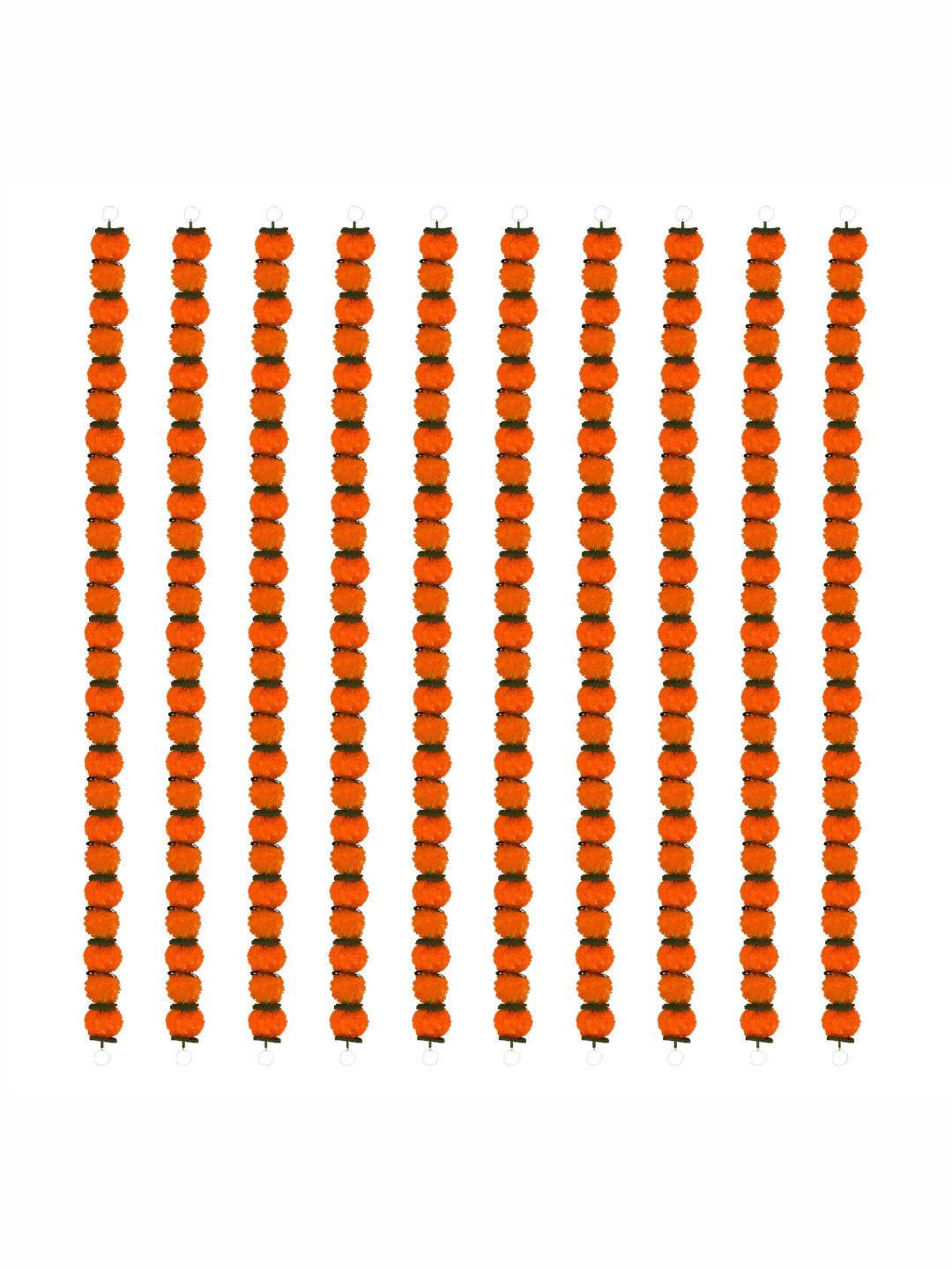 

iHandikart Orange Coloured 10 Pieces Hanging Marigold Artificial Flower