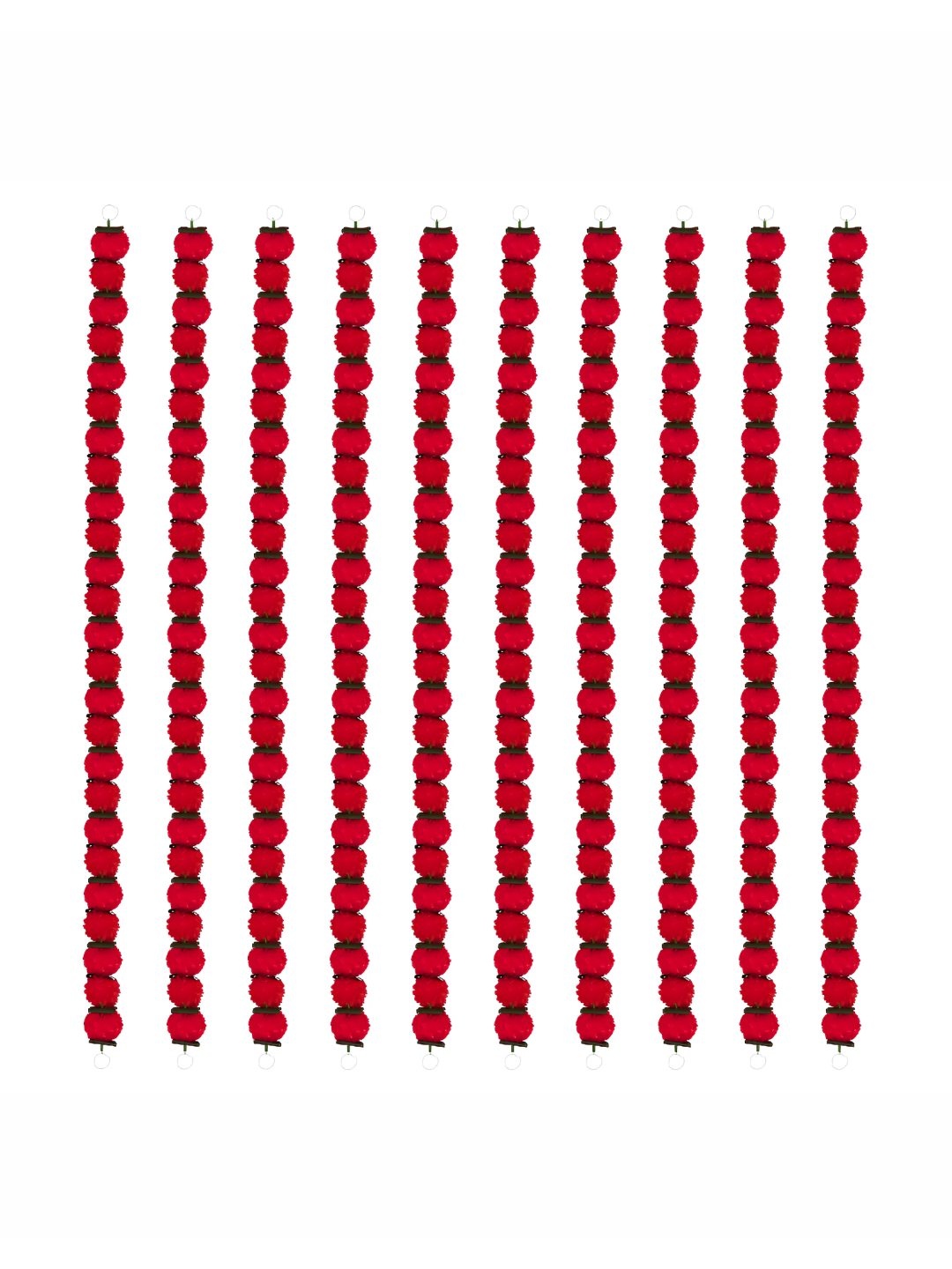 

iHandikart Red & Green Hanging Marigold Artificial Flower