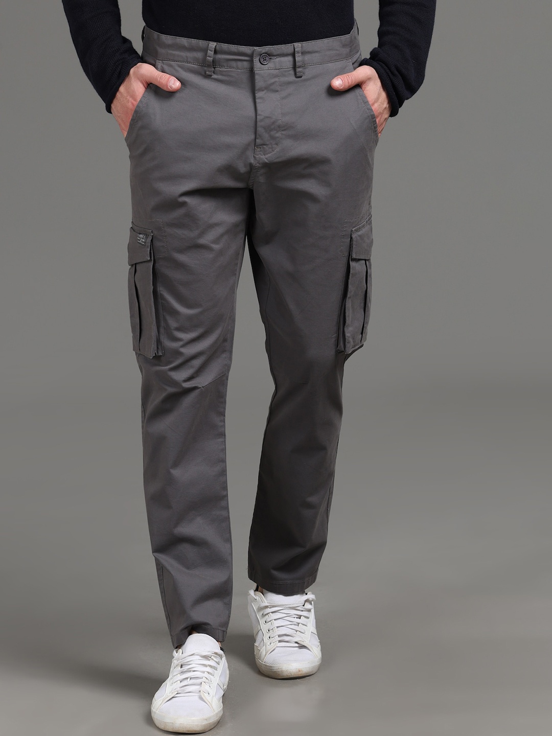 

POE Men Original Mid-Rise Travel Features Cargos, Grey