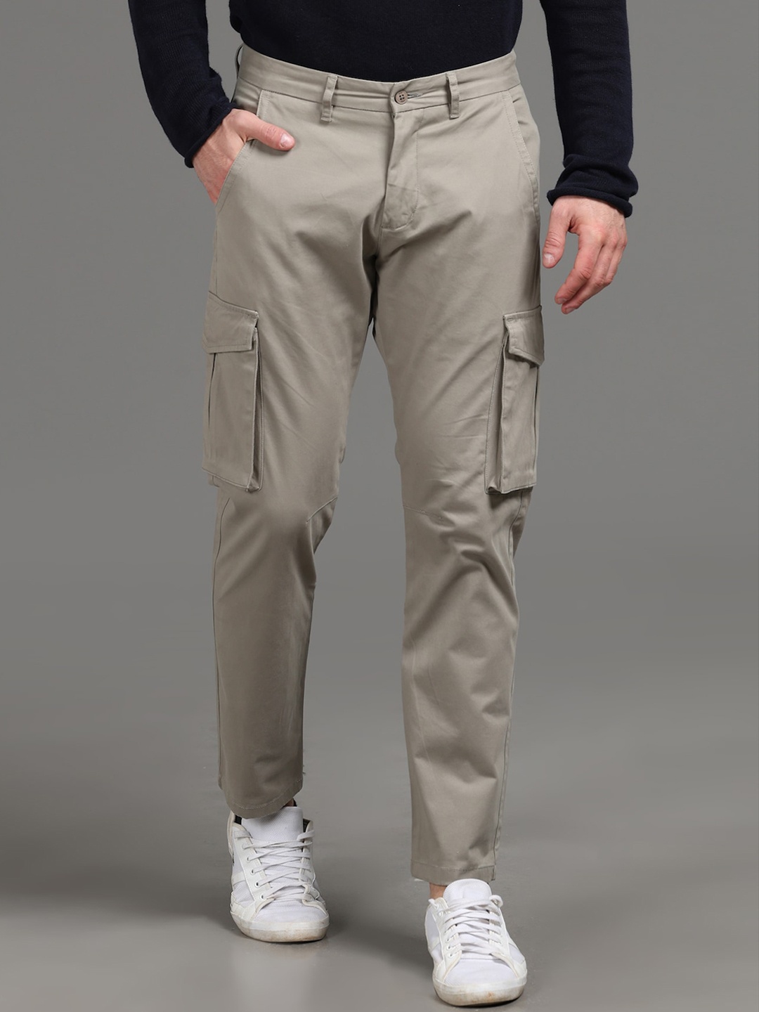 

POE Men Original Mid-Rise Travel Features Cargos, Grey