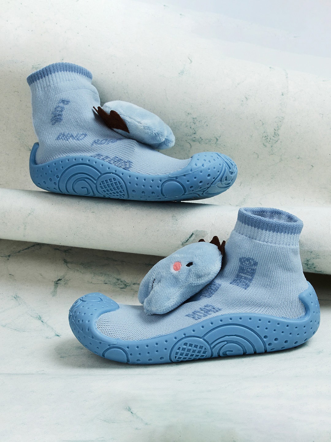 

Fame Forever by Lifestyle Boys Mid Top Dino Detail Booties, Blue