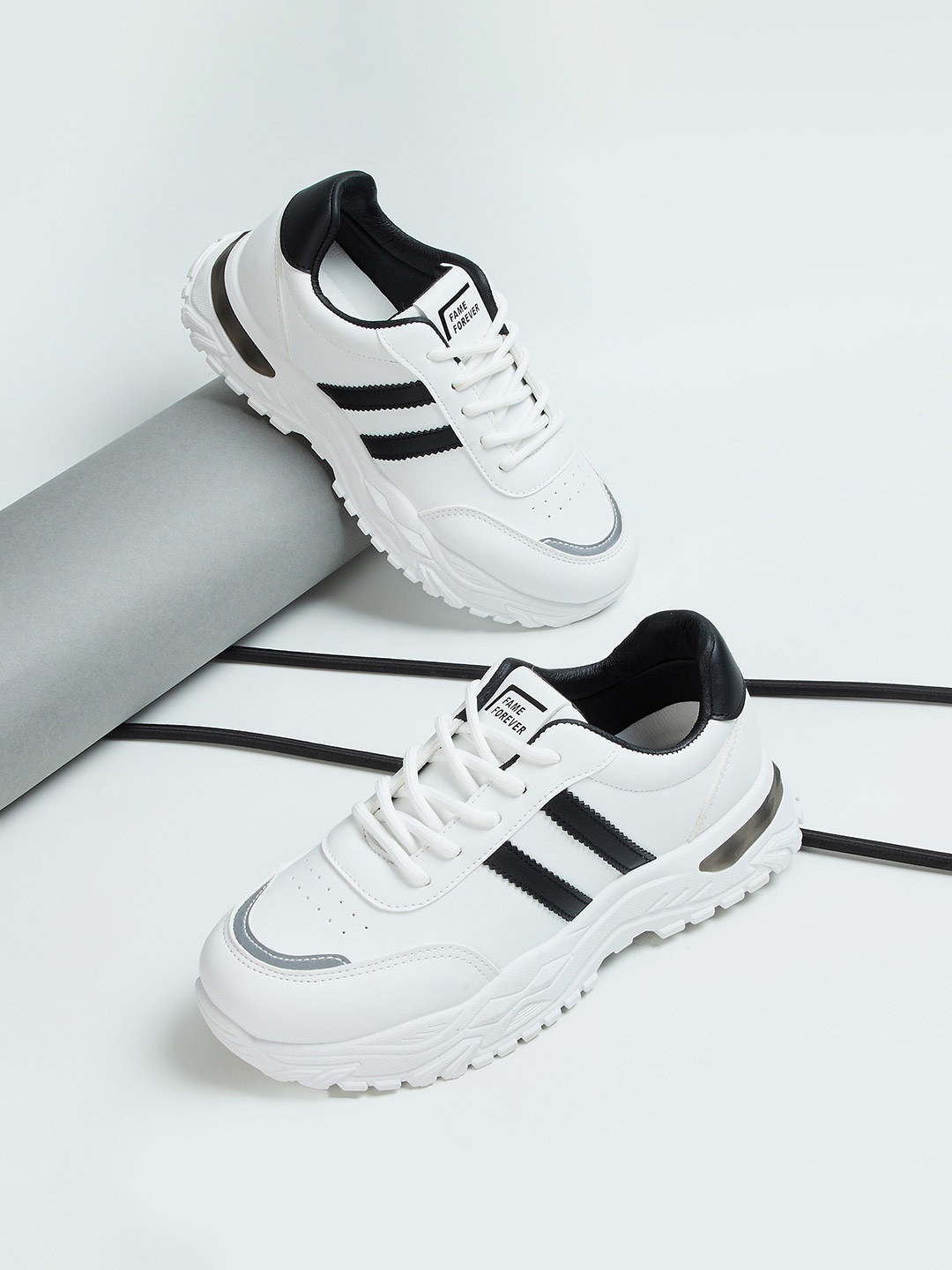 

Fame Forever by Lifestyle Boys Striped Basics Sneakers, White