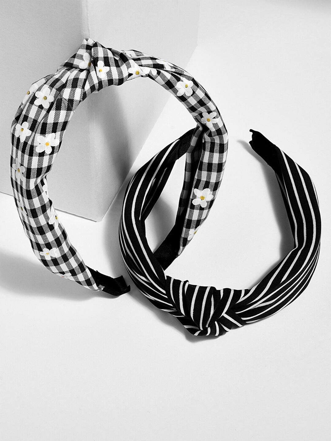 

ToniQ Set of 2 Checked Hairband, White