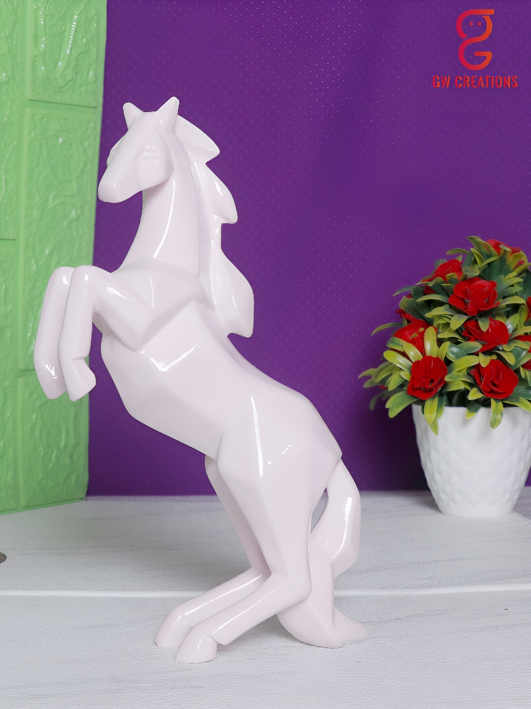 

GW CREATIONS White Horse Figurine Showpiece