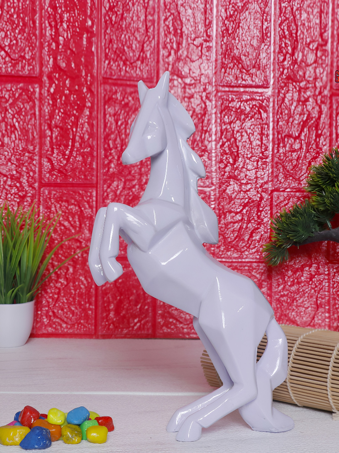 

GW CREATIONS White Horse Figurine Showpiece