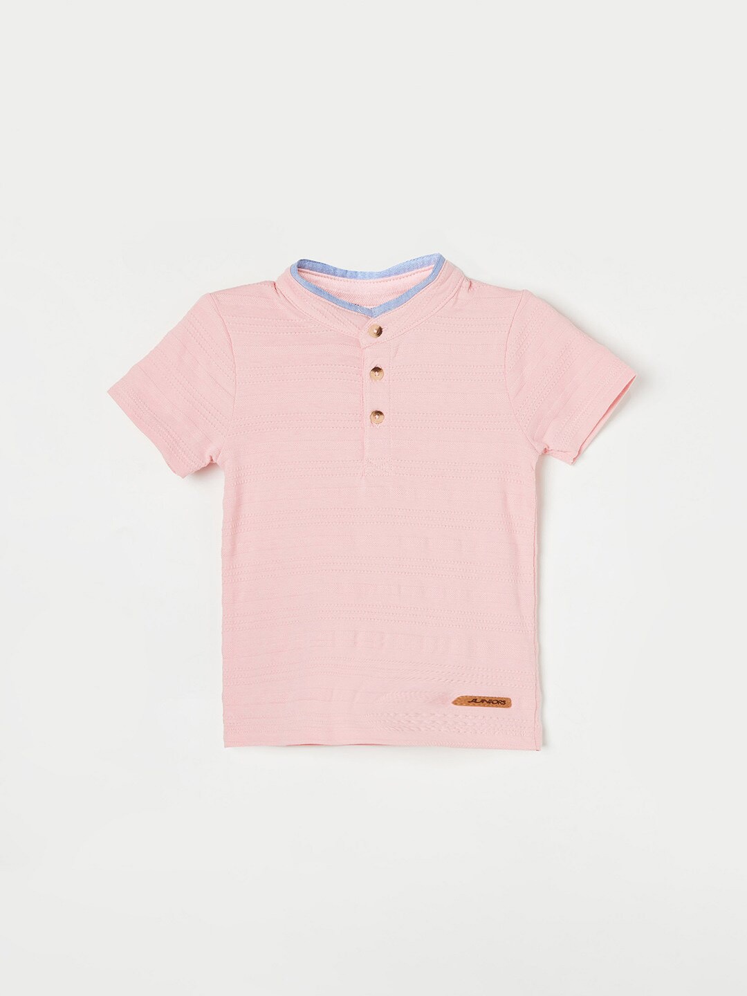 

Juniors by Lifestyle Boys Henley Neck Pure Cotton Casual T-shirt, Pink