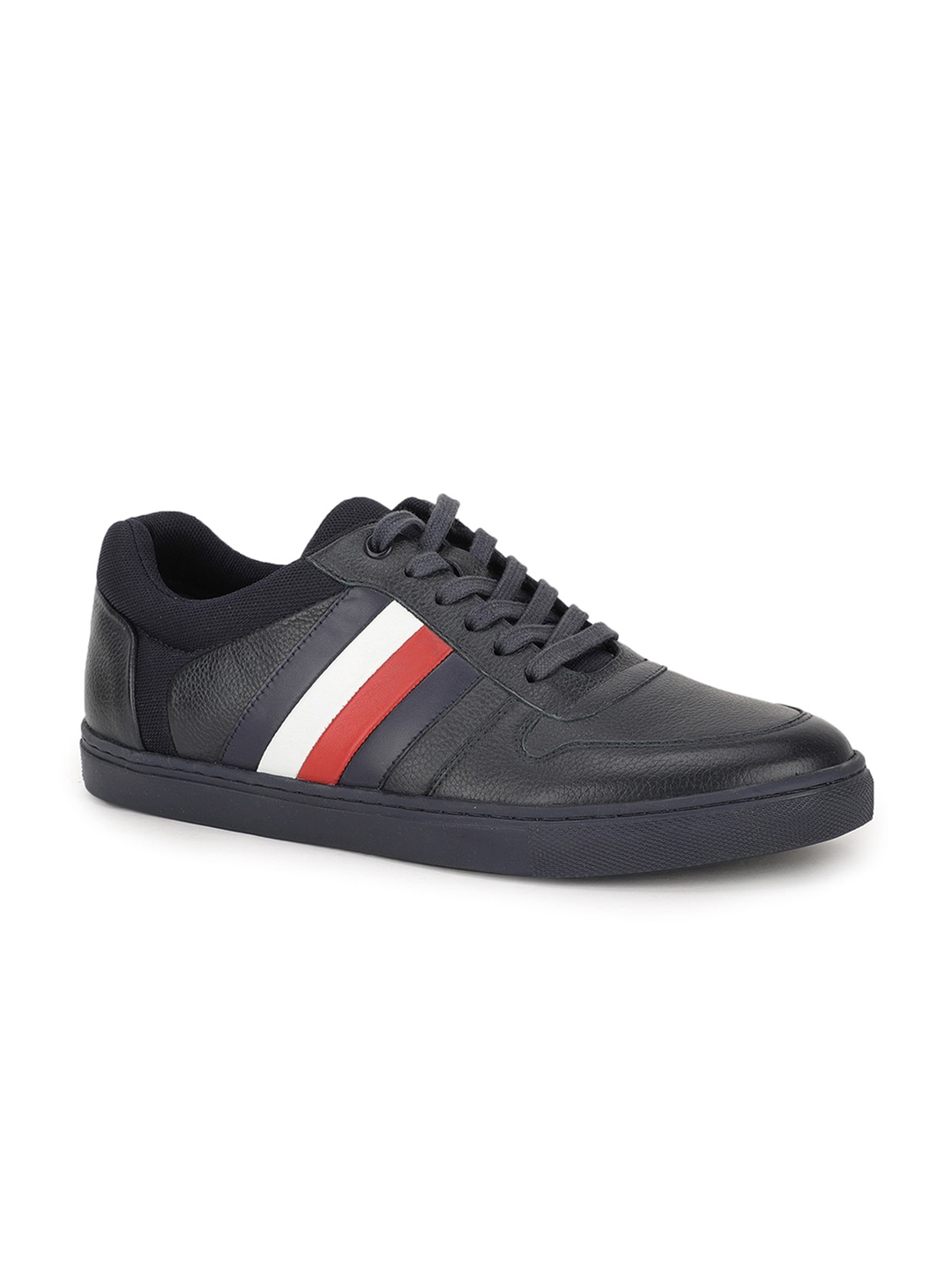 

Hush Puppies Men Striped Lace-Ups Leather Sneakers, Navy blue