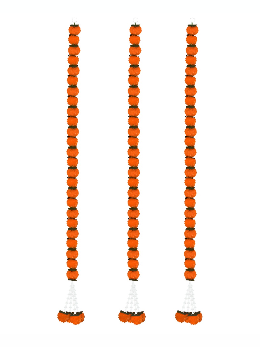 

iHandikart Orange 3 Pieces Marigold With Jasmine Hanging Garland Artificial Flower