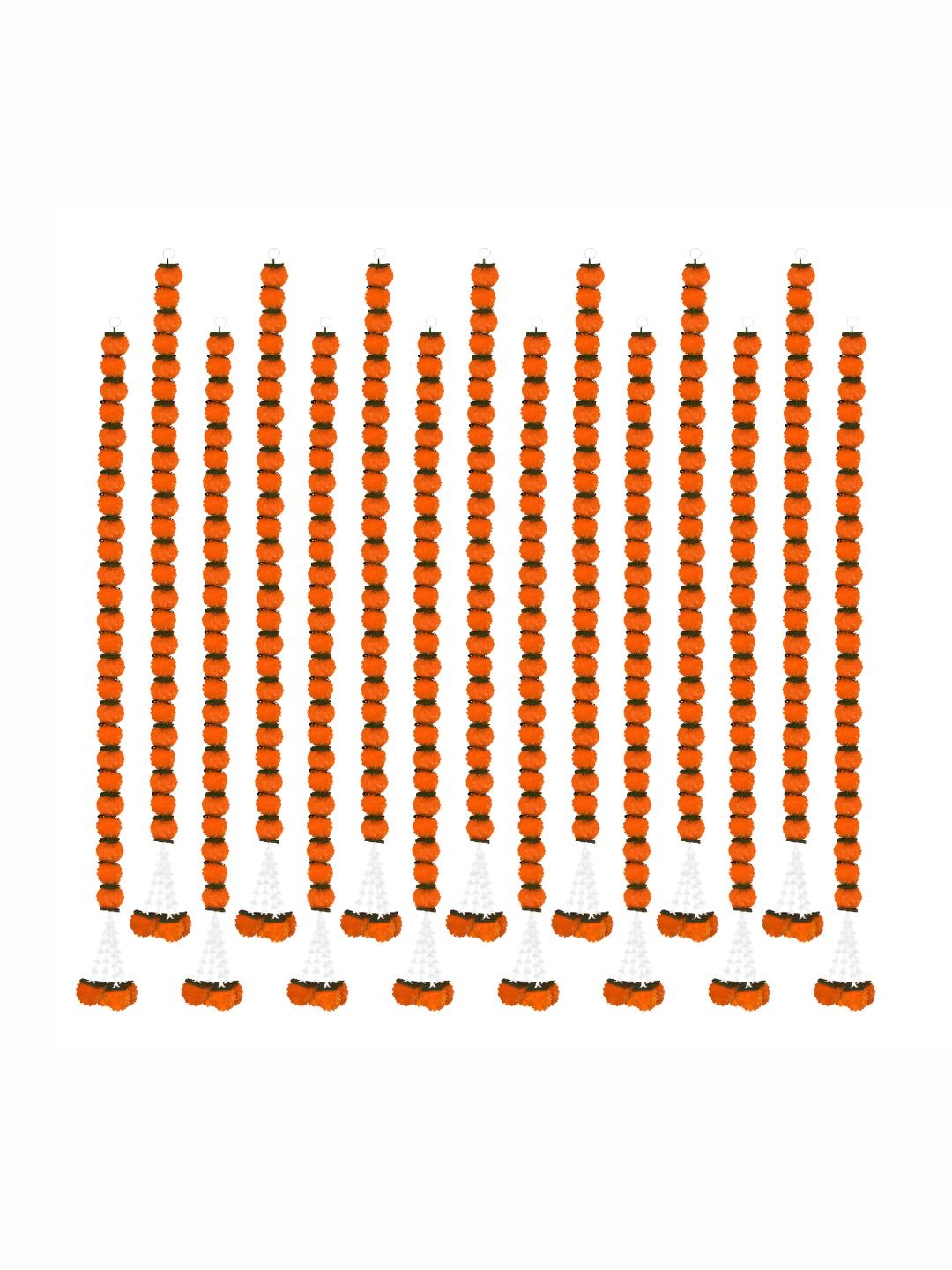 

iHandikart Orange 15 Pieces Marigold With Tuberose Hanging Garland Artificial Flower