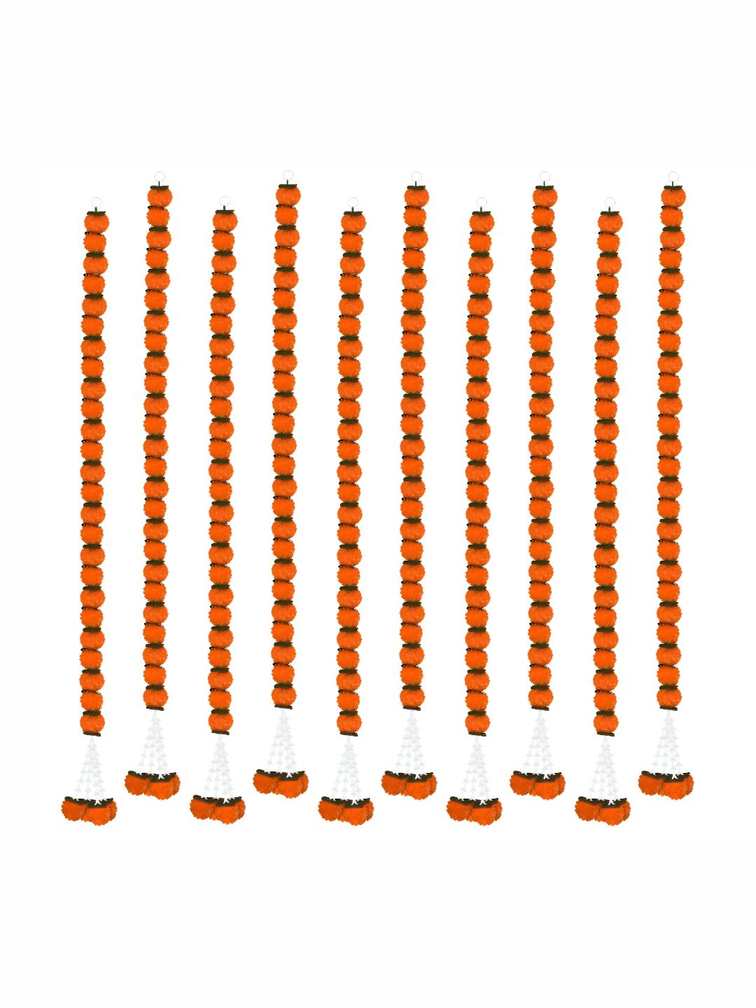 

iHandikart Orange Coloured 10 Pieces Hanging Marigold Artificial Flower