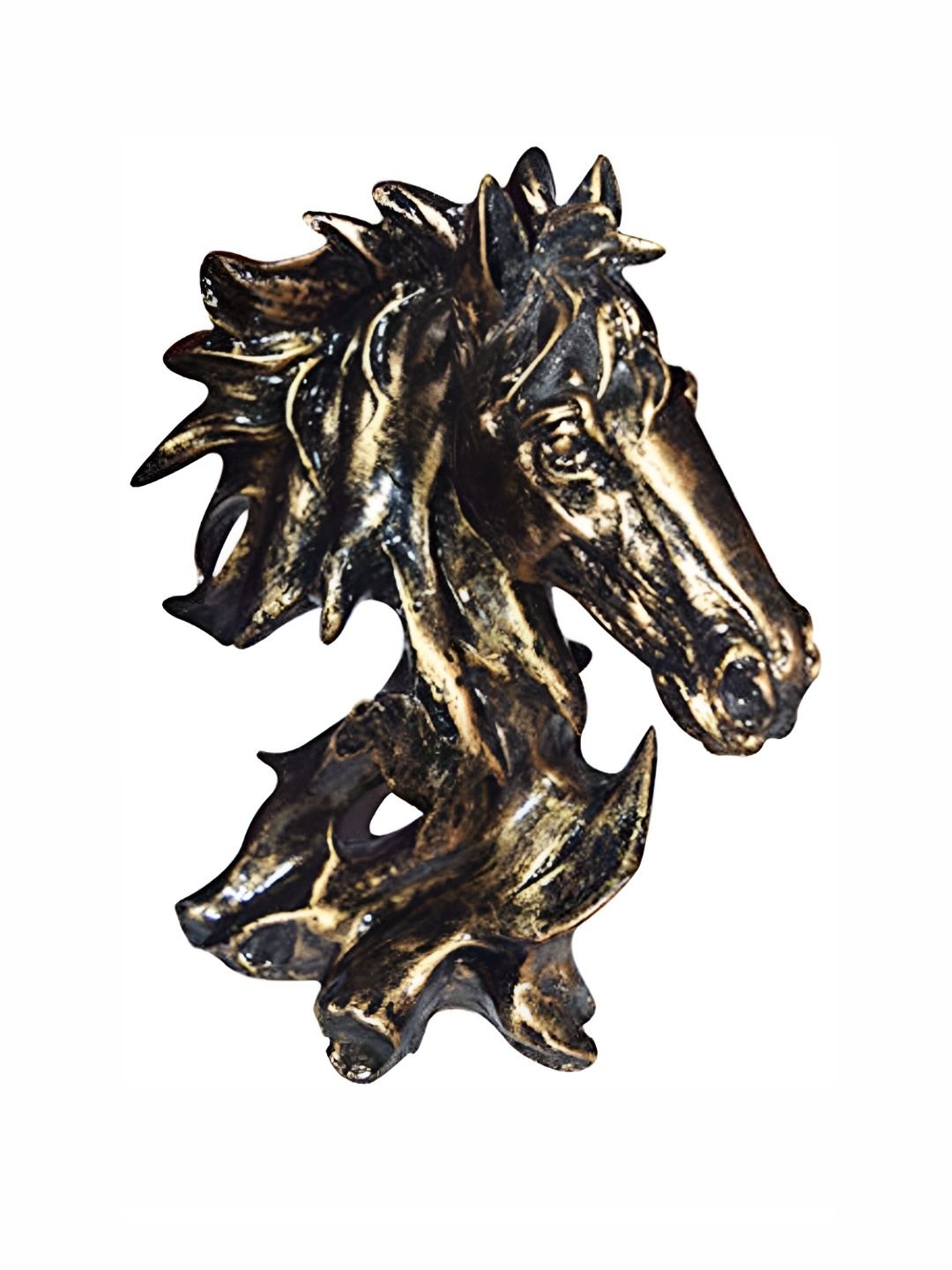 

GW CREATIONS Black & Gold Toned Horse Figurine Showpiece