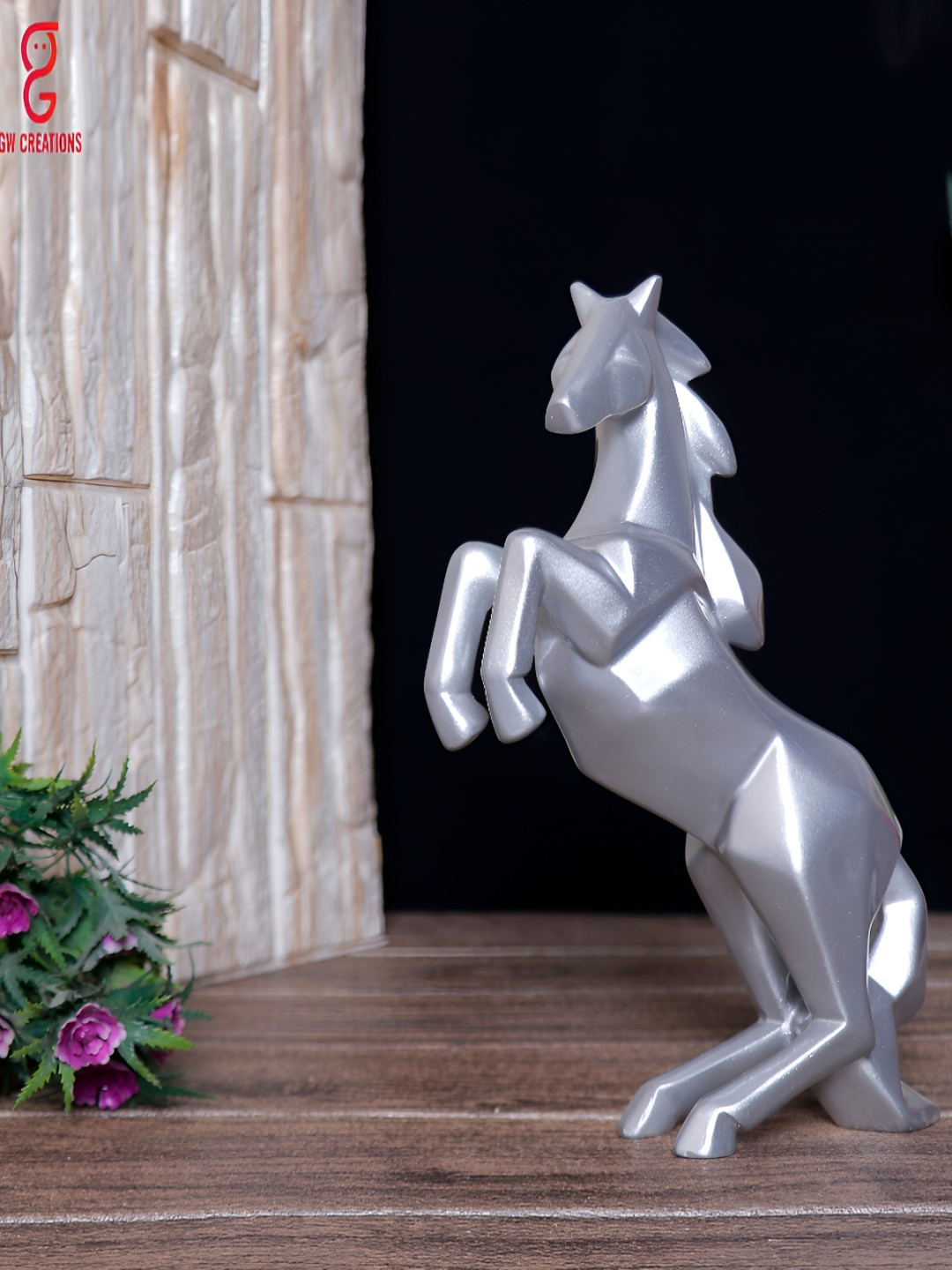 

GW CREATIONS Silver Toned Horse Figurine Showpiece