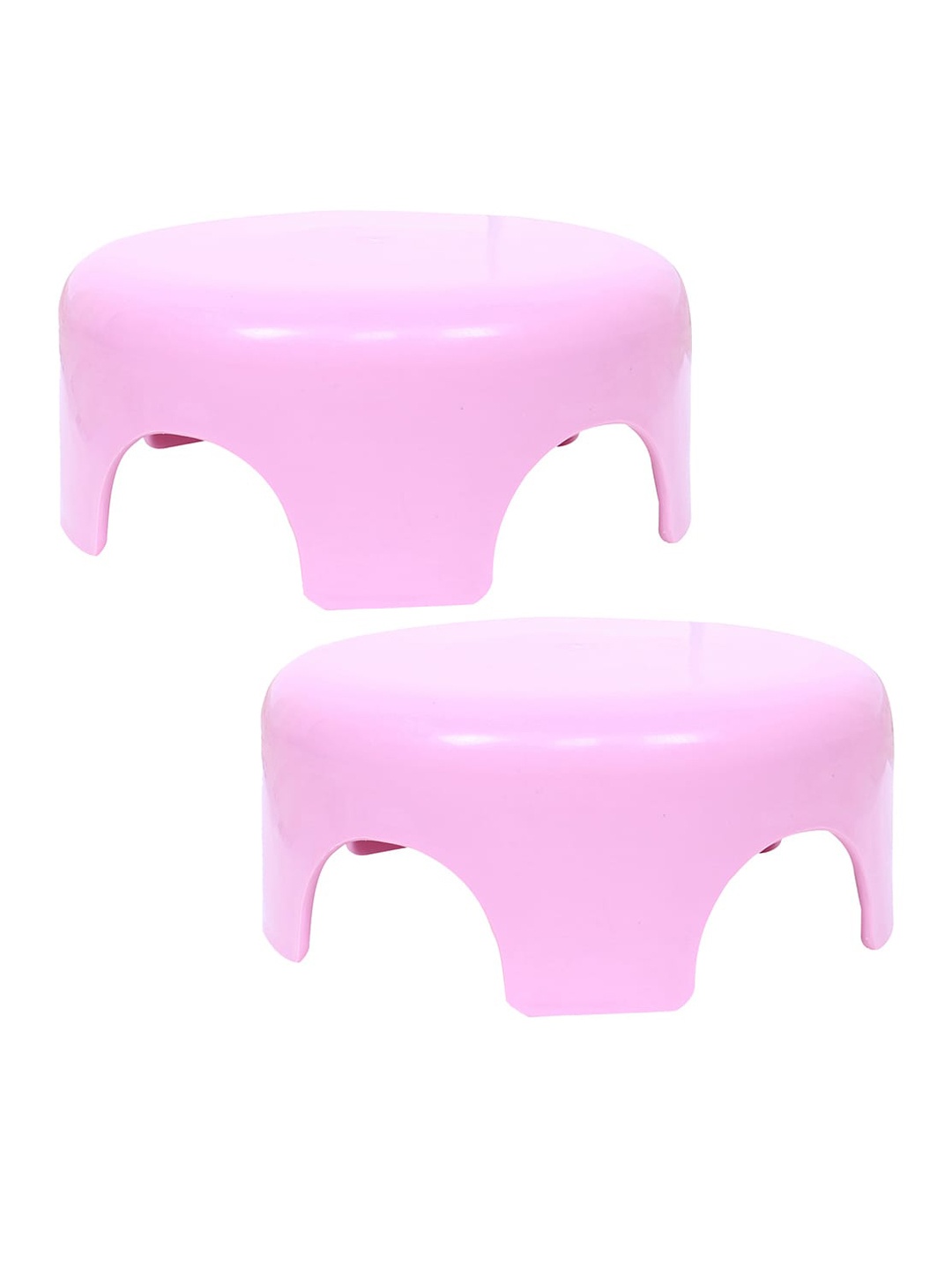 

Kuber Industries 2 Pieces Pink Solid Bathroom Stool
