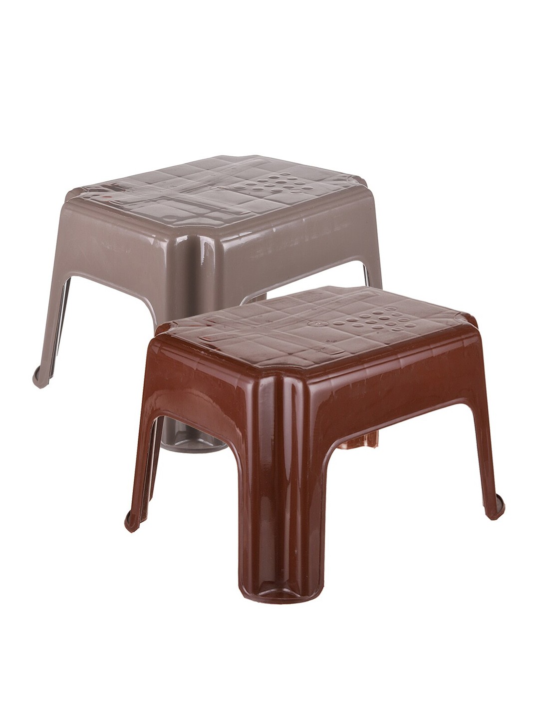

Kuber Industries 2 Pieces Brown Solid Bathroom Stool