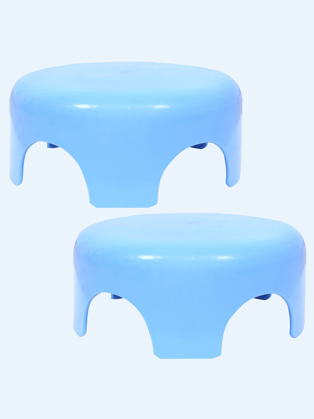 

Kuber Industries 2 Pieces Blue Solid Bathroom Stool