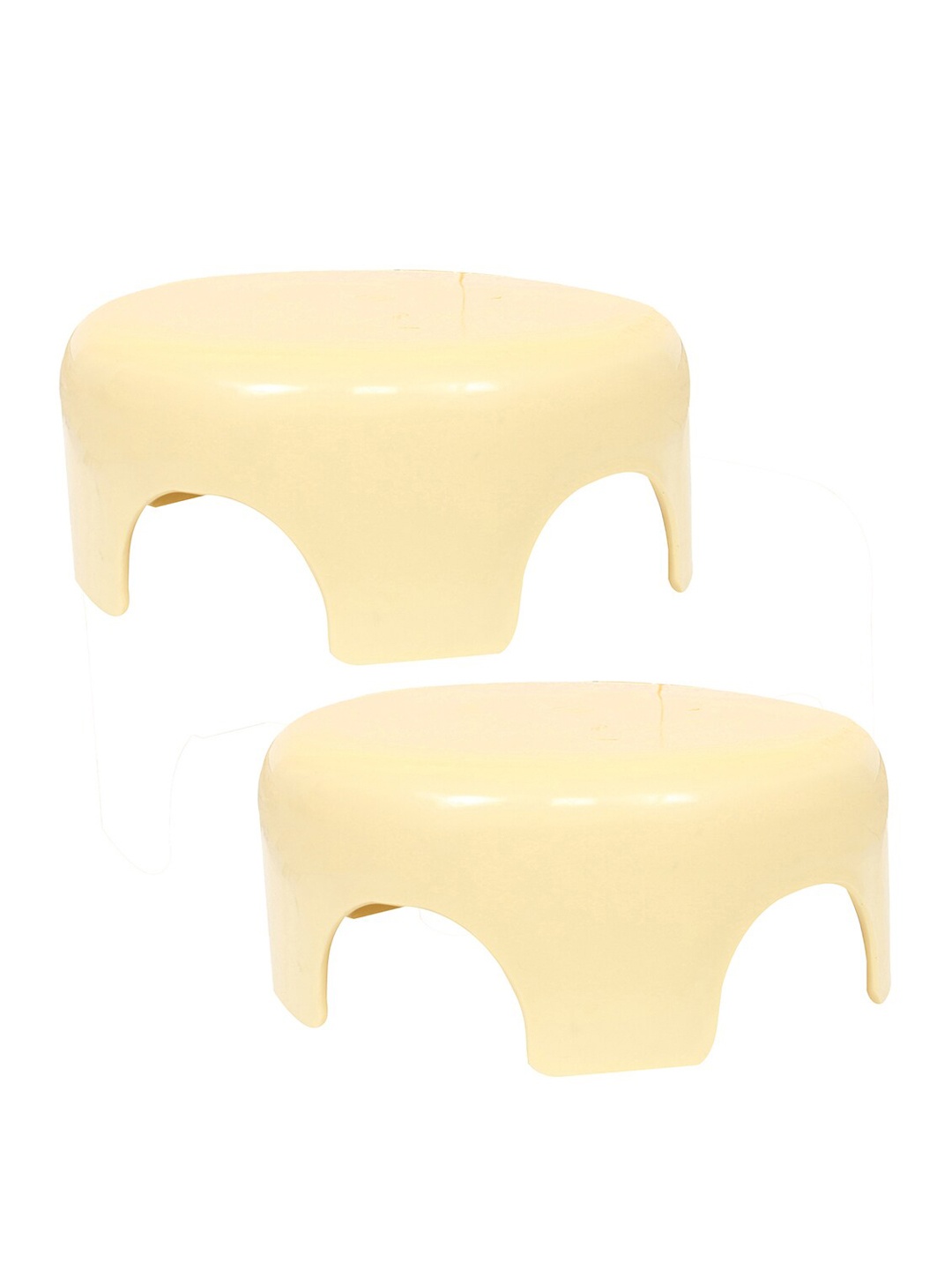 

Kuber Industries Cream 2 Pieces Bathroom Stool
