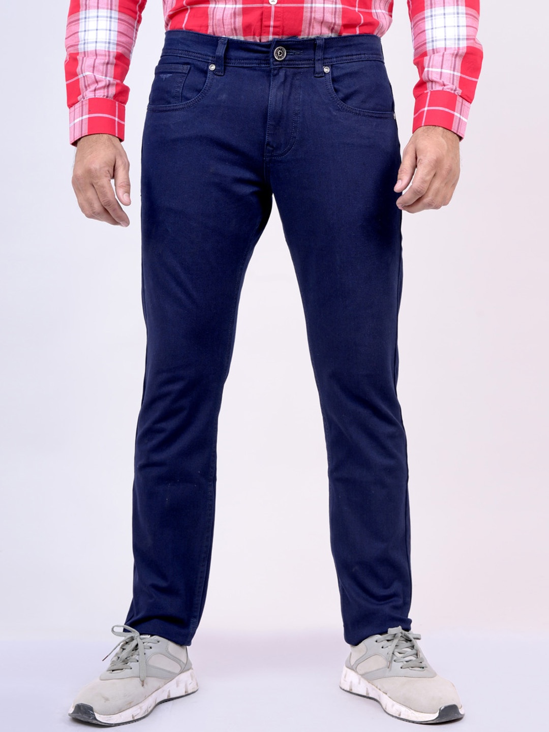

Pontiac Men Mid-Rise Dark Shade Clean Look Cotton Stretchable Jeans, Navy blue