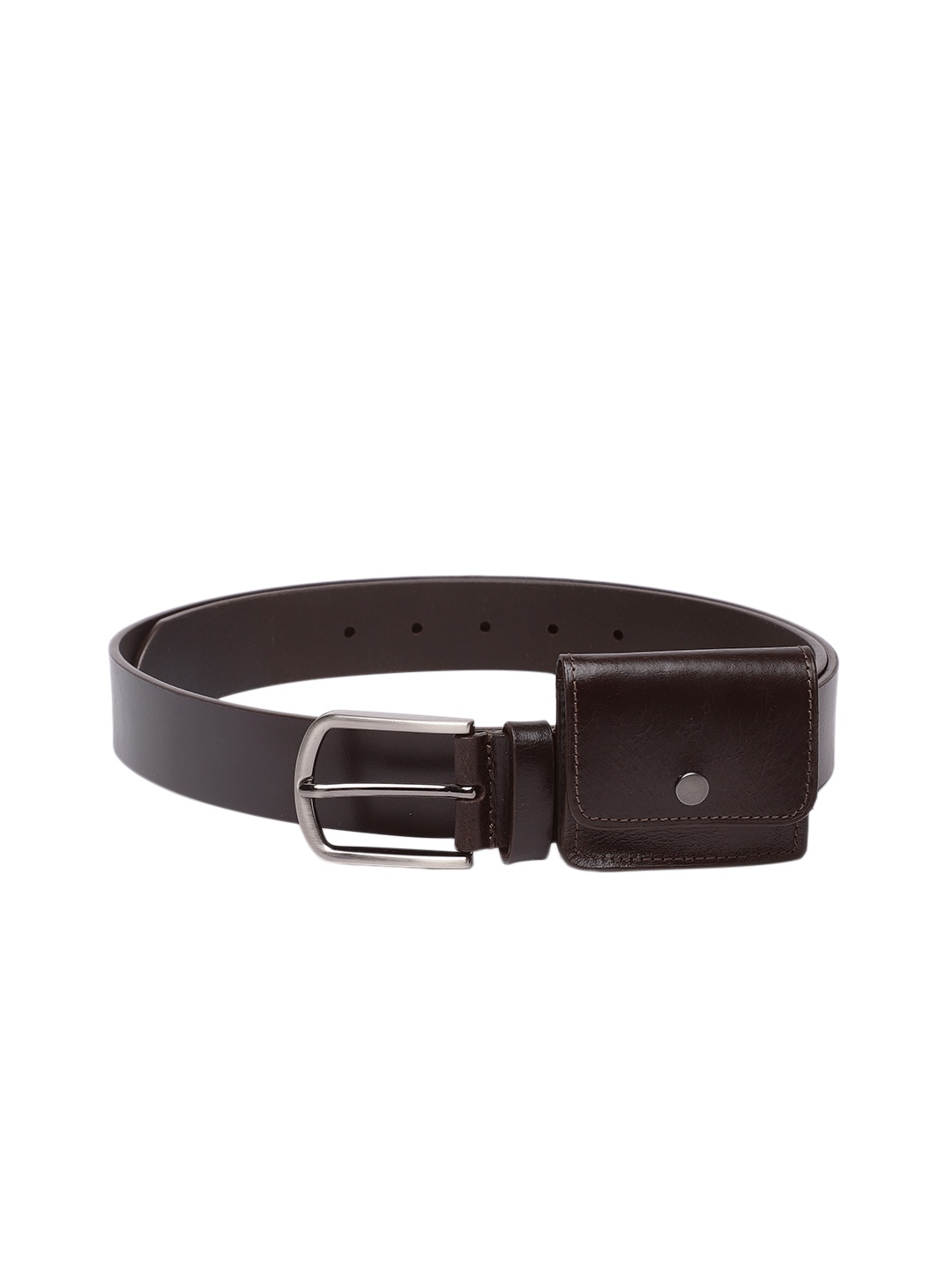 

Allen Solly Men Leather Belt with Detachable Pouch, Brown