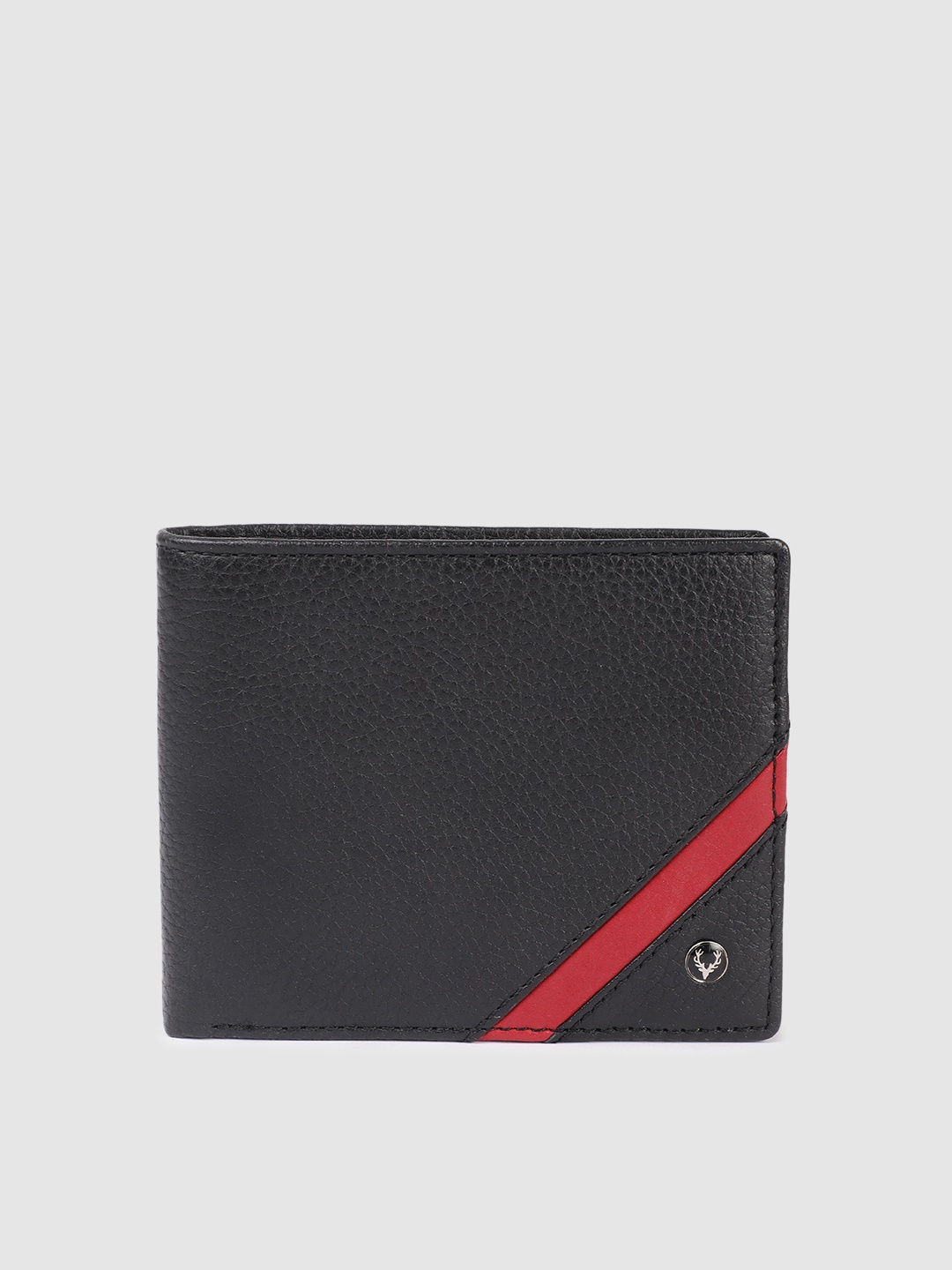 

Allen Solly Men Textured Leather Two Fold Wallet, Black