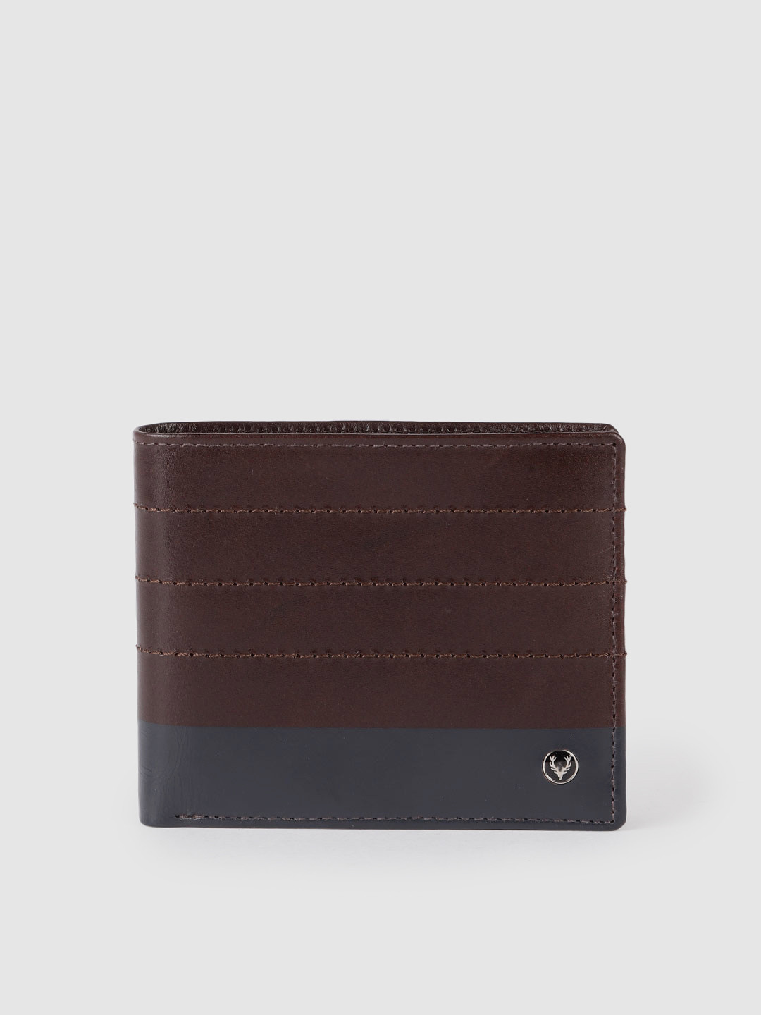 

Allen Solly Men Striped Leather Two Fold Wallet, Brown