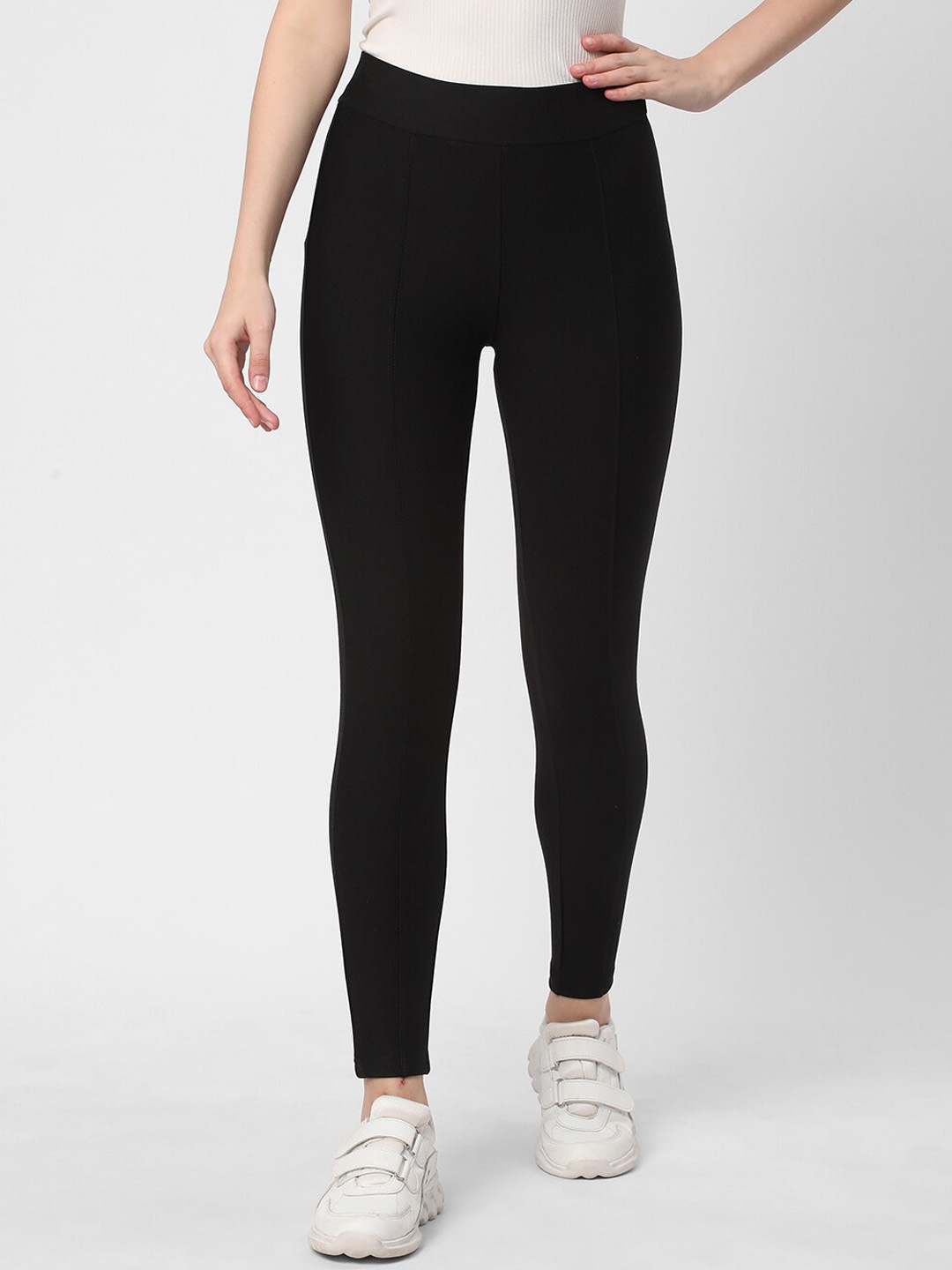 

R&B Women Slim-Fit Ankle-Length Tights, Black