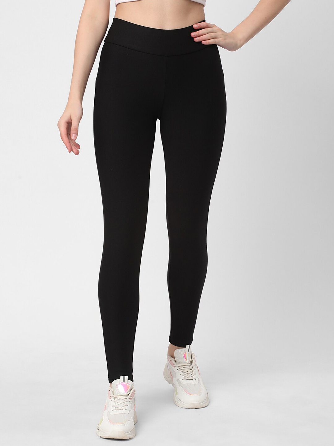

R&B Women High-Rise Ankle-Length Tights, Black