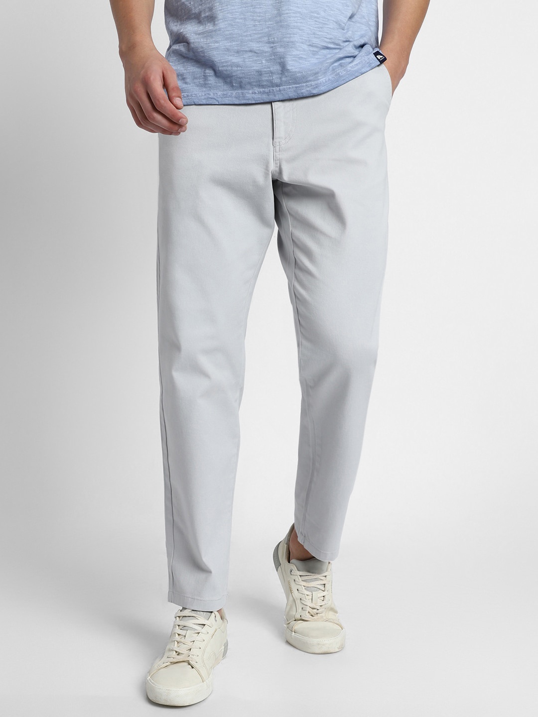 

Dennis Lingo Men Mid-Rise Trousers, Grey