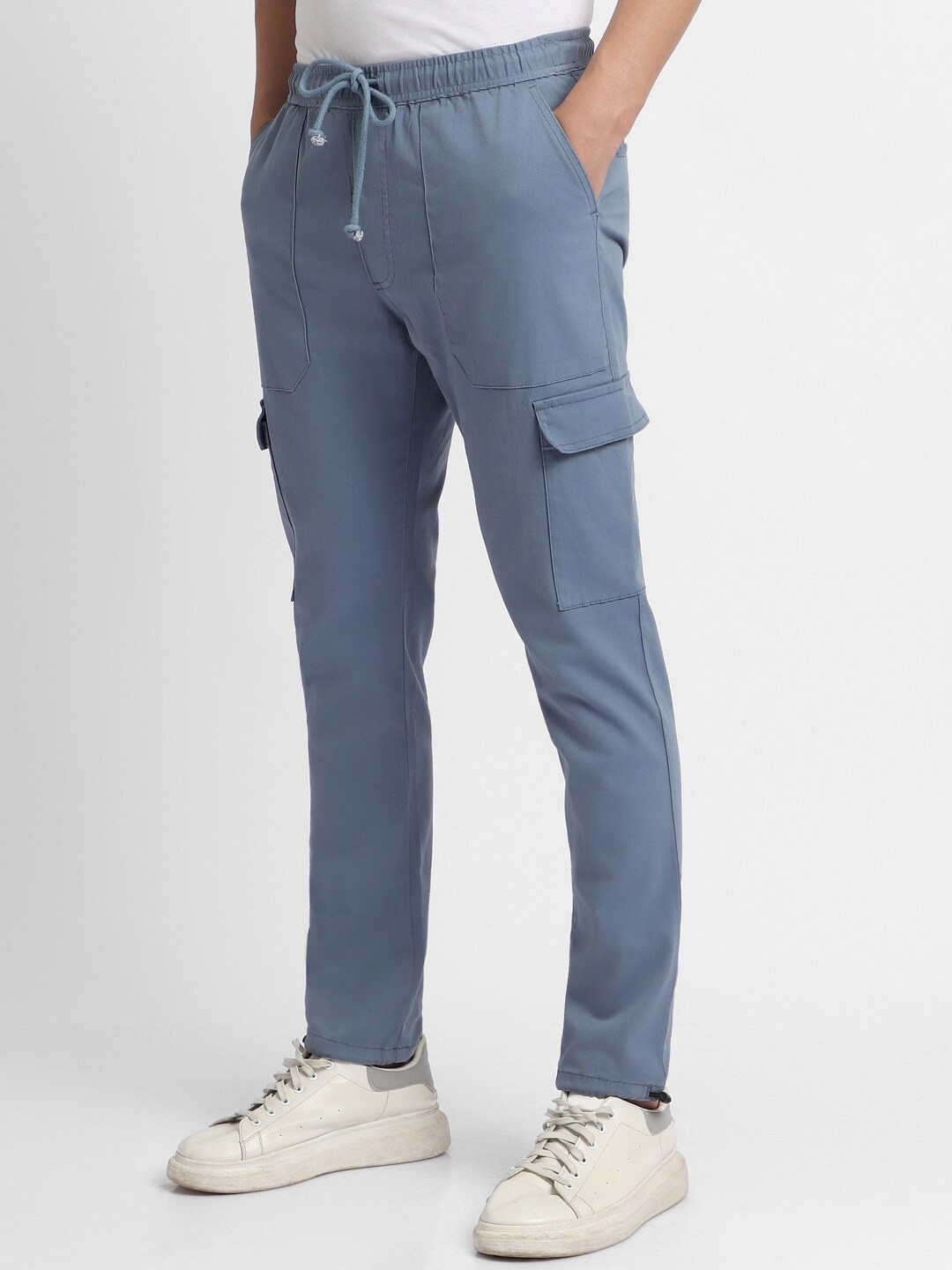 

Dennis Lingo Men Regular Fit Mid Rise Cargo Jogger, Blue
