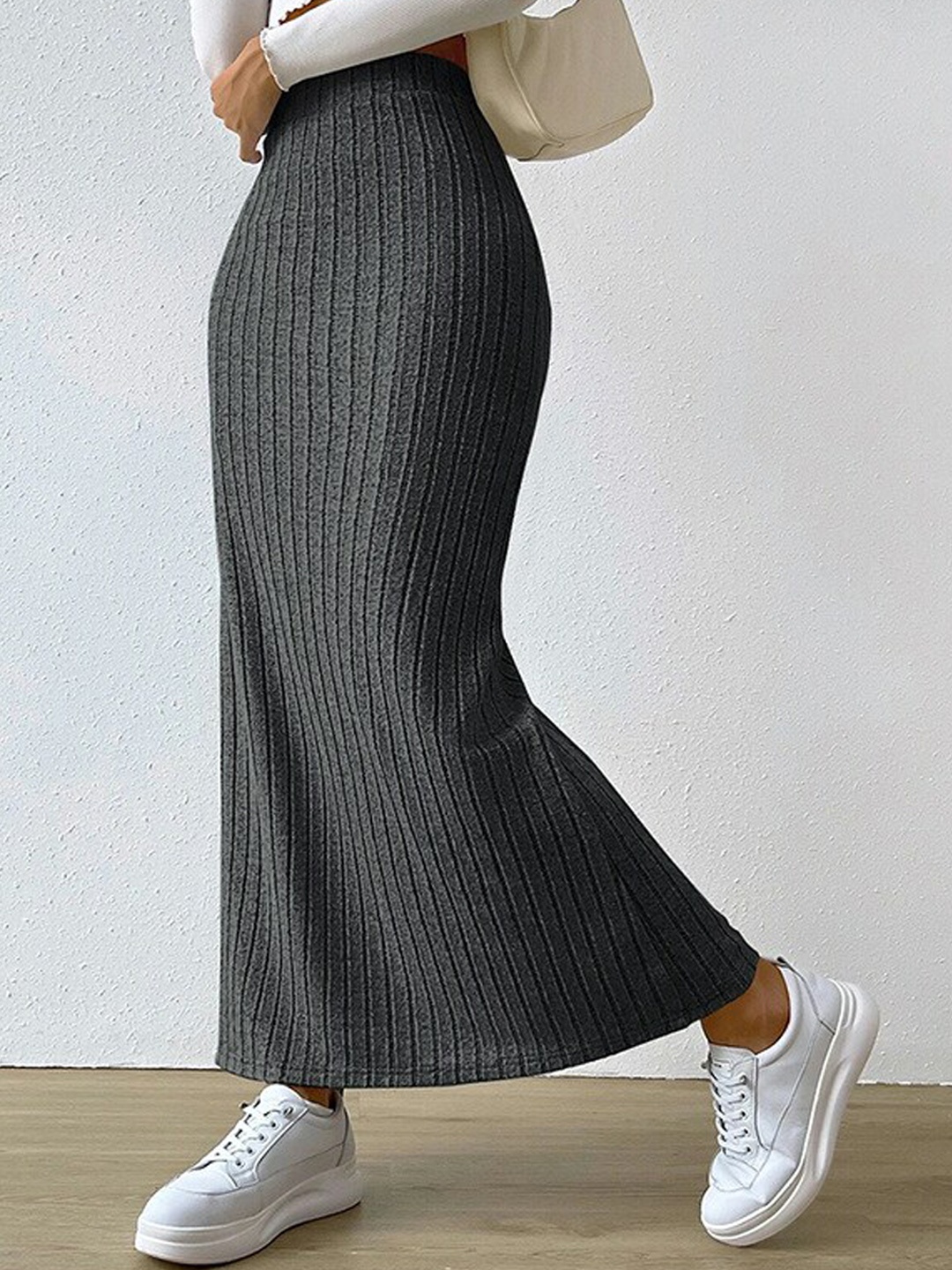 

StyleCast Self-Design Straight Maxi Skirt, Grey