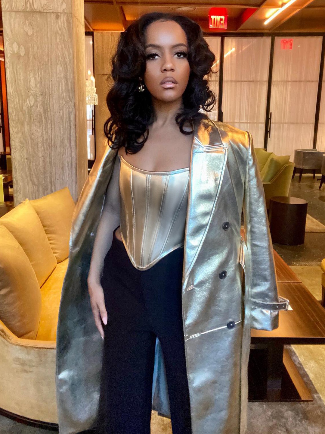 

StyleCast Gold-Toned Strapless Sheen Top