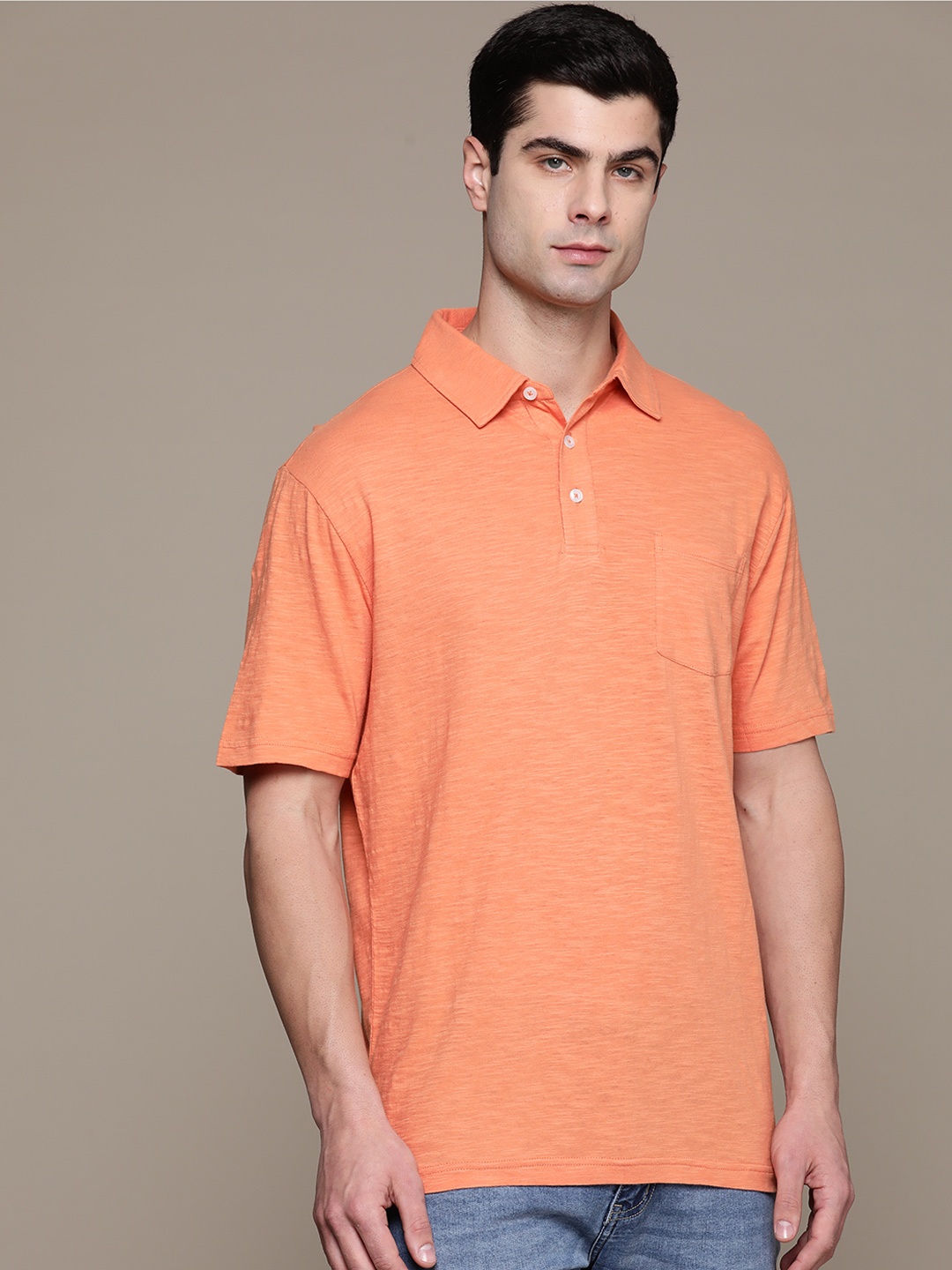 

Macy's Club Room Polo Collar Pure Cotton T-shirt, Peach