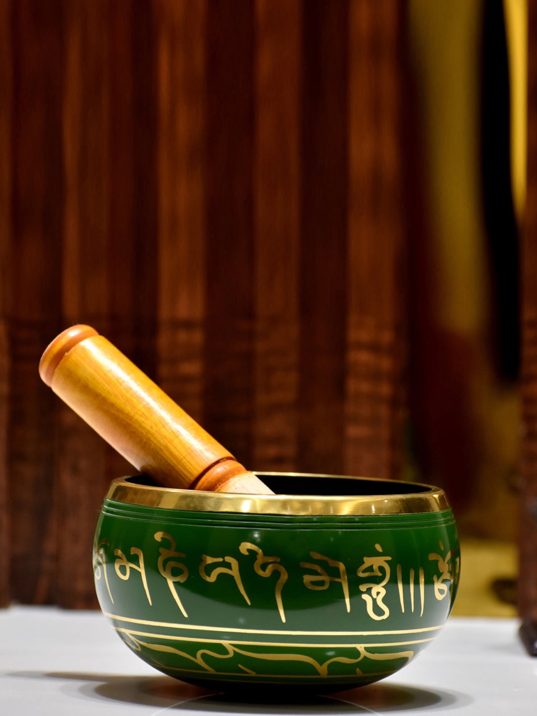 

DSH Crafting Your Curiosity Green & Gold Toned Printed Meditation Sound Bowl