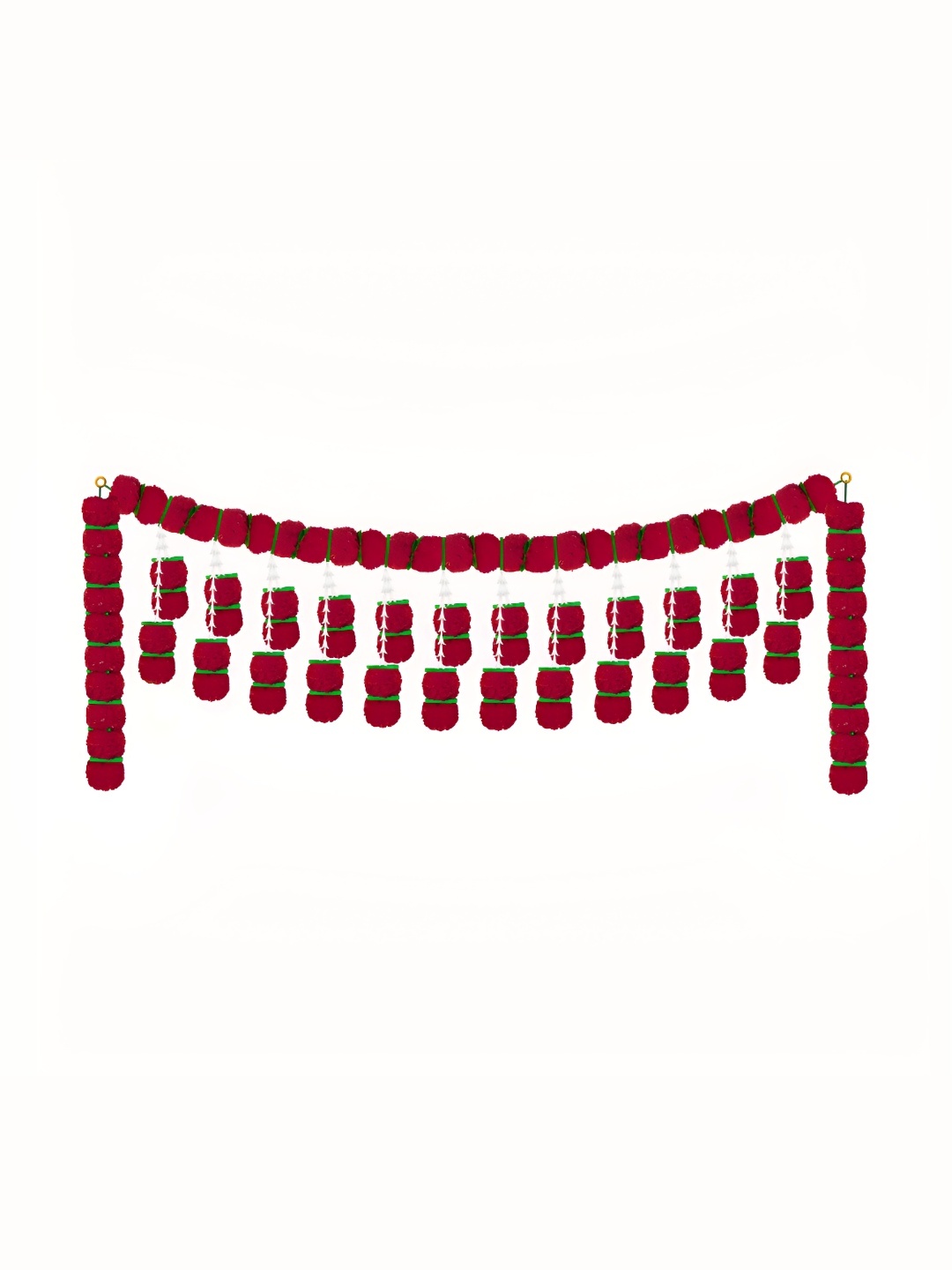 

iHandikart Red Marigold With Rajnigandha Hanging Toran Artificial Flower