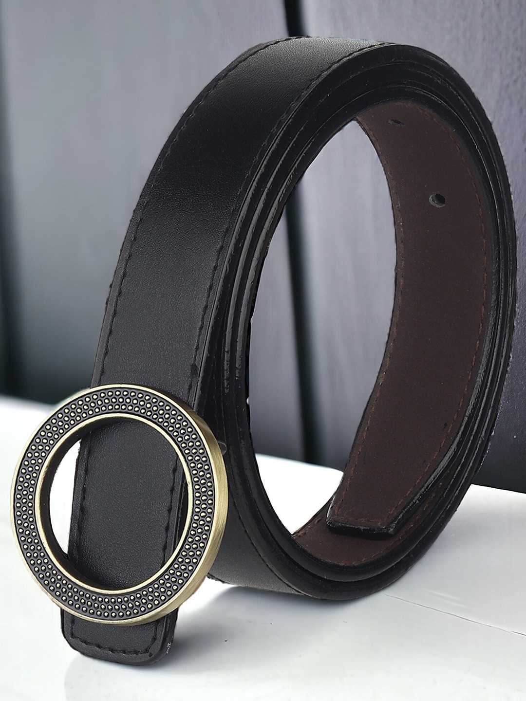

Kastner Women Slim Push Pin Closure Belt, Black